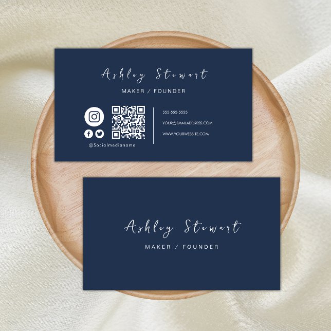 Tarjeta De Visita Código Qr profesional Marina de medios sociales Az (Subido por el creador)