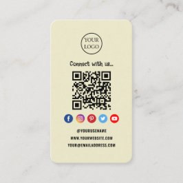 Tarjeta De Visita Código Qr profesional Medios sociales Conectarse c