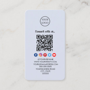 Tarjeta De Visita Código Qr profesional Medios sociales Conectarse c