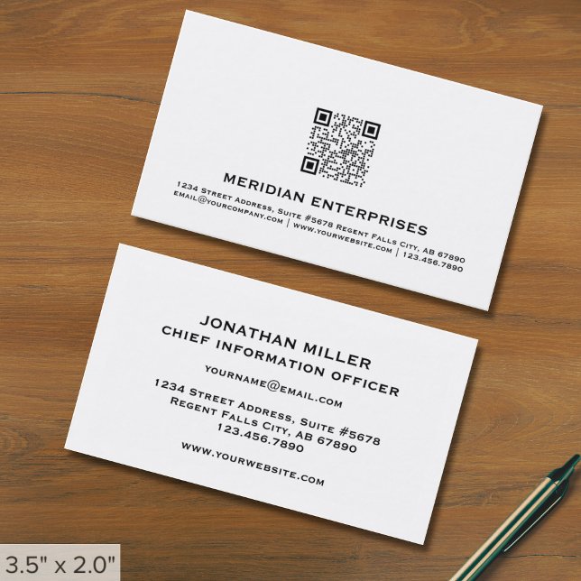 Tarjeta De Visita Código QR profesional Minimalista moderno (Subido por el creador)
