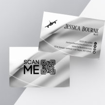 Código QR Profesional Mínimo Blanco Plateado Pilot