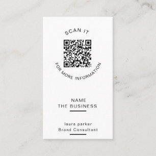Tarjeta De Visita Código QR Profesional Mínimo Escaneable Promoción