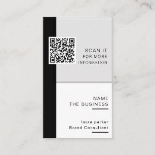 Tarjeta De Visita Código QR Profesional Mínimo Escaneable Promoción