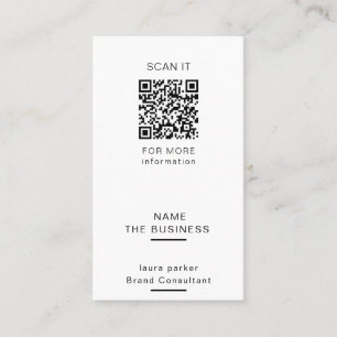 Tarjeta De Visita Código QR Profesional Mínimo Escaneable Promoción