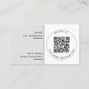 Tarjeta De Visita Código QR Profesional Mínimo Escaneable Promoción