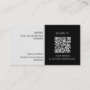 Tarjeta De Visita Código QR Profesional Mínimo Escaneable Promoción