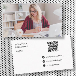 Tarjeta De Visita Código QR profesional mínimo moderno