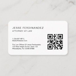 Tarjeta De Visita Código QR profesional mínimo moderno