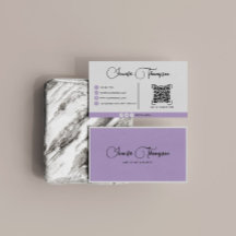 Código QR profesional moderno con guión púrpura