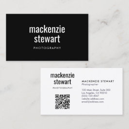 Tarjeta De Visita Código QR profesional moderno negrita negra
