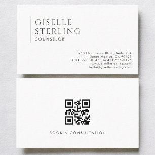 Tarjeta De Visita Código QR Profesional Moderno para Consejeros