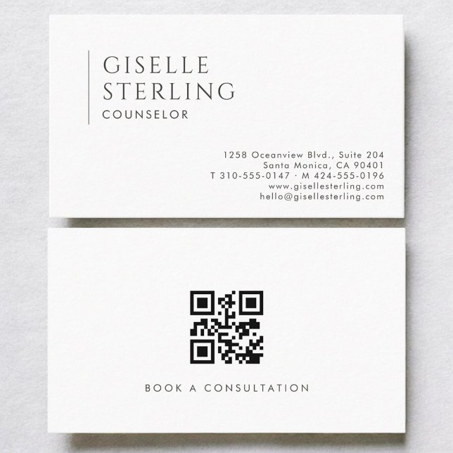 Tarjeta De Visita Código QR Profesional Moderno para Consejeros (Subido por el creador)