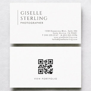 Tarjeta De Visita Código QR profesional moderno para fotógrafos