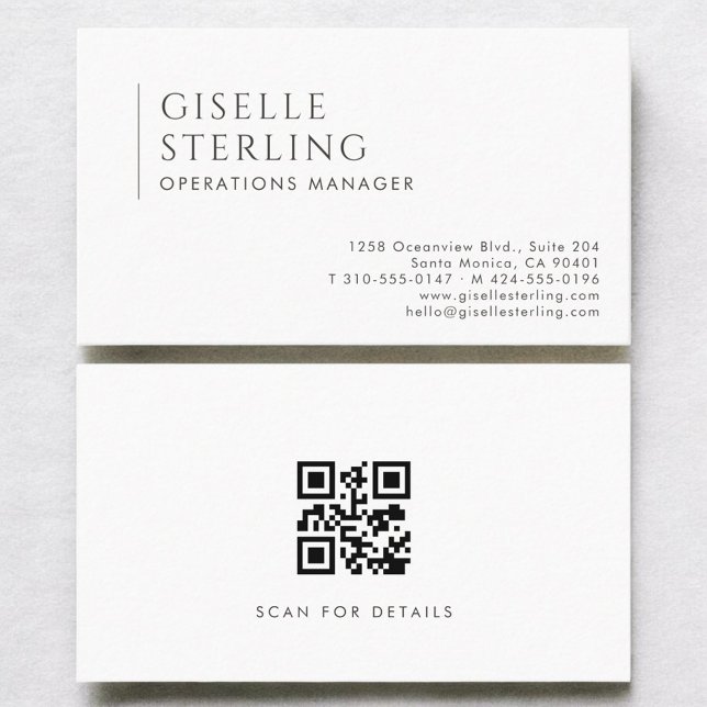 Tarjeta De Visita Código QR profesional moderno para gerentes de ope (Subido por el creador)
