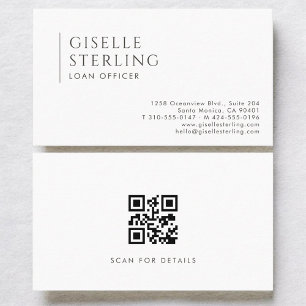 Tarjeta De Visita Código QR profesional moderno para oficial de prés