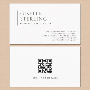 Tarjeta De Visita Código QR profesional moderno simple