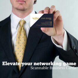 Tarjeta De Visita Código QR profesional Navy azul simple