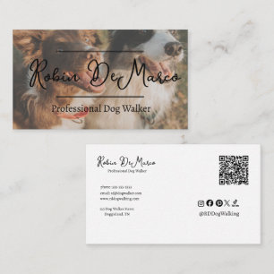 Tarjeta De Visita Código QR profesional personalizado para paseadore