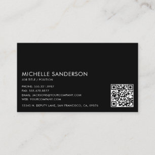 Tarjeta De Visita Código QR Profesional Simple Minimalista Moderno