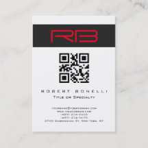 Código QR rojo blanco de monograma