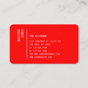 Tarjeta De Visita Código QR Rojo Minimalista Moderno Simple