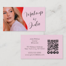 Código QR Rosa Claro, Icono Social, y Maquillaje d