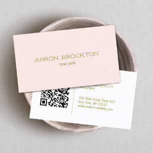 Tarjeta De Visita Código QR Rosa Claro Moderno Belleza