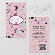 Código QR Rosa Femenino Peluquero de Mascotas de m