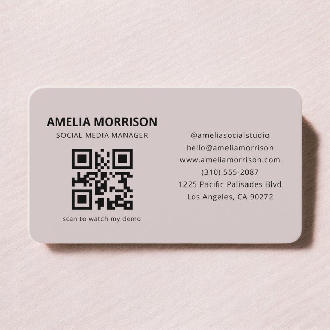 Tarjeta De Visita Código QR Rosa Malva  (Subido por el creador)