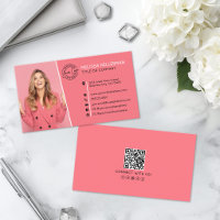 Código QR Rosa Profesional Foto Su Logotipo