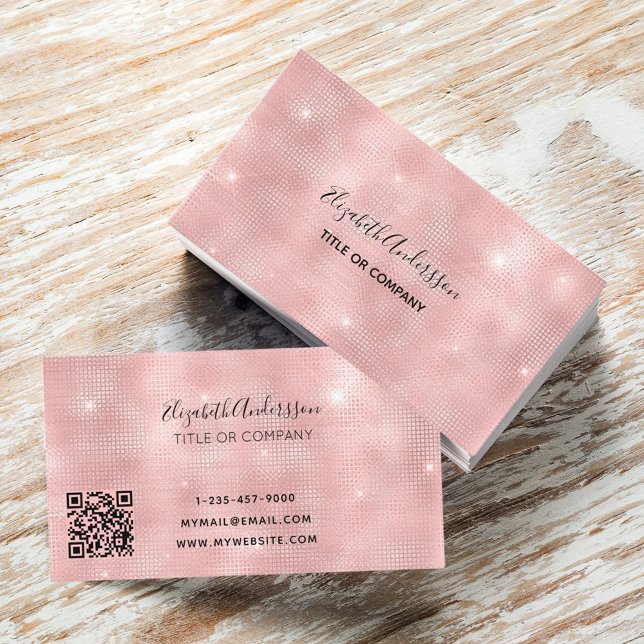 Tarjeta De Visita código qr rosa Rubor (Subido por el creador)