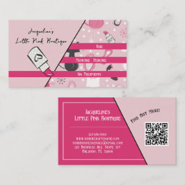 Tarjeta De Visita Código QR Rosa Salón Femenino Mediados de Siglo II