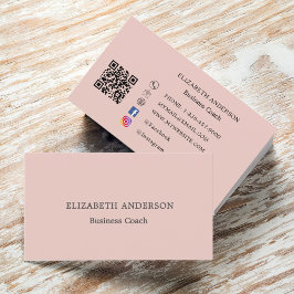 Tarjeta De Visita Código qr rosa social media