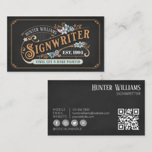Tarjeta De Visita Código QR Rótulos y pantallas de grabador de señal