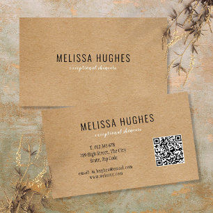 Tarjeta De Visita Código QR rústico moderno simple