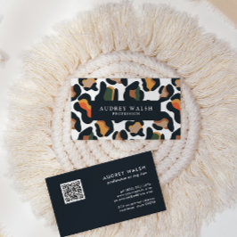 Tarjeta De Visita CÓDIGO QR Safari zona de leopardo de piel animal