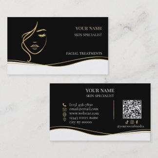 Tarjeta De Visita código QR Salón de cuidado y belleza de la piel