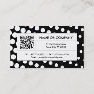 Tarjeta De Visita Código QR semitono en blanco y negro