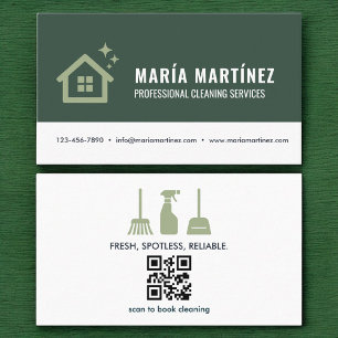 Tarjeta De Visita Código QR Servicios de Limpieza Ecológica Eco Hous