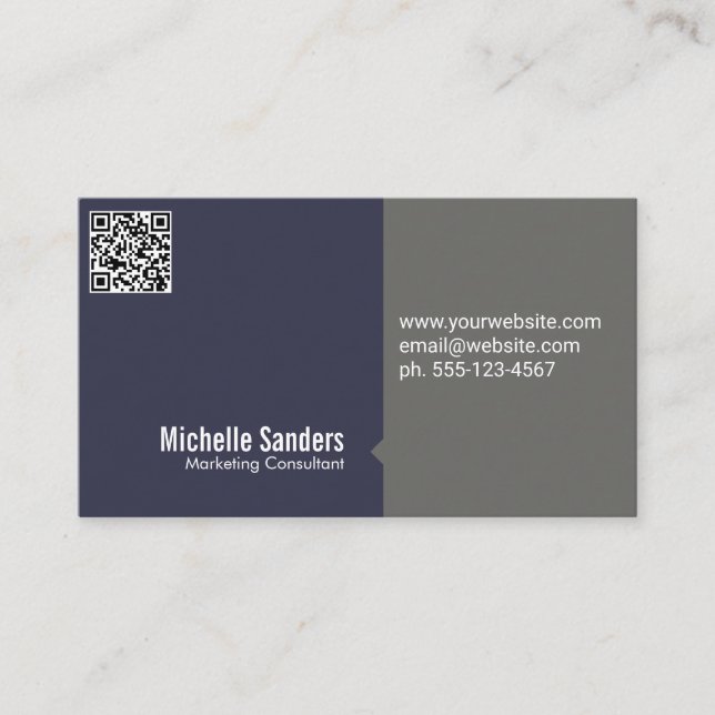 Tarjeta De Visita Código QR | Simple Corporativo (Anverso)