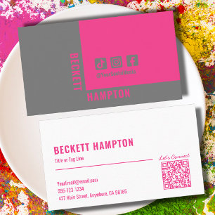 Tarjeta De Visita Código QR simple en medios sociales