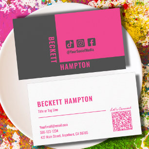 Tarjeta De Visita Código QR simple en medios sociales