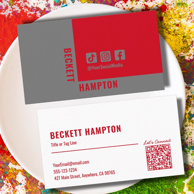 Tarjeta De Visita Código QR simple en medios sociales (Subido por el creador)