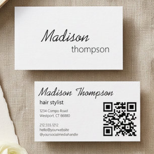 Tarjeta De Visita Código QR Simple Mínimo Profesional Moderno
