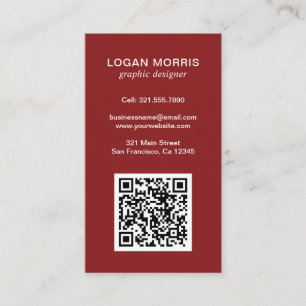 Tarjeta De Visita Código QR simple moderno