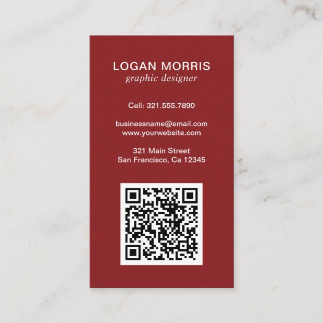 Tarjeta De Visita Código QR simple moderno (Anverso)
