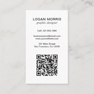 Tarjeta De Visita Código QR simple moderno