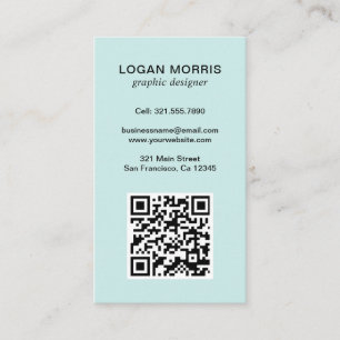 Tarjeta De Visita Código QR simple moderno