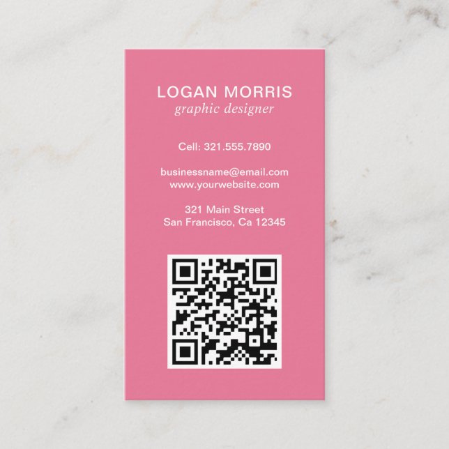 Tarjeta De Visita Código QR simple moderno (Anverso)
