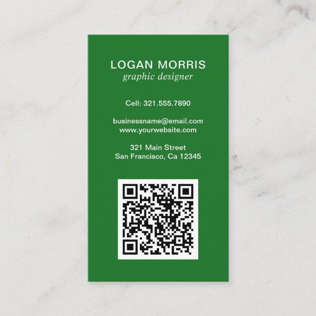 Tarjeta De Visita Código QR simple moderno (Anverso)